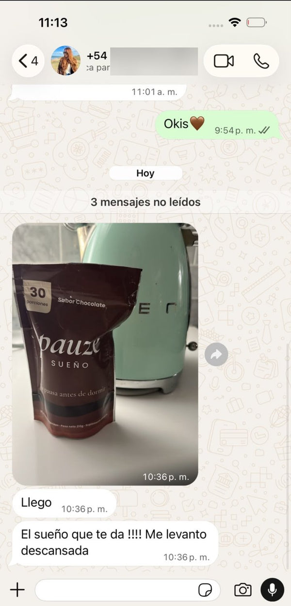 Captura de chat con un cliente de Pauze
